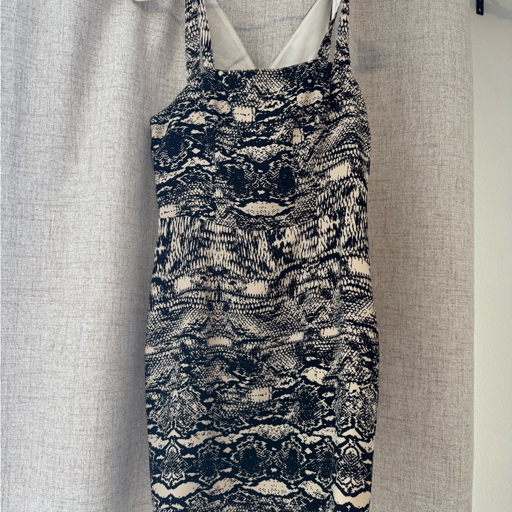 Silence + Noise Black and White Textured Mini Dress